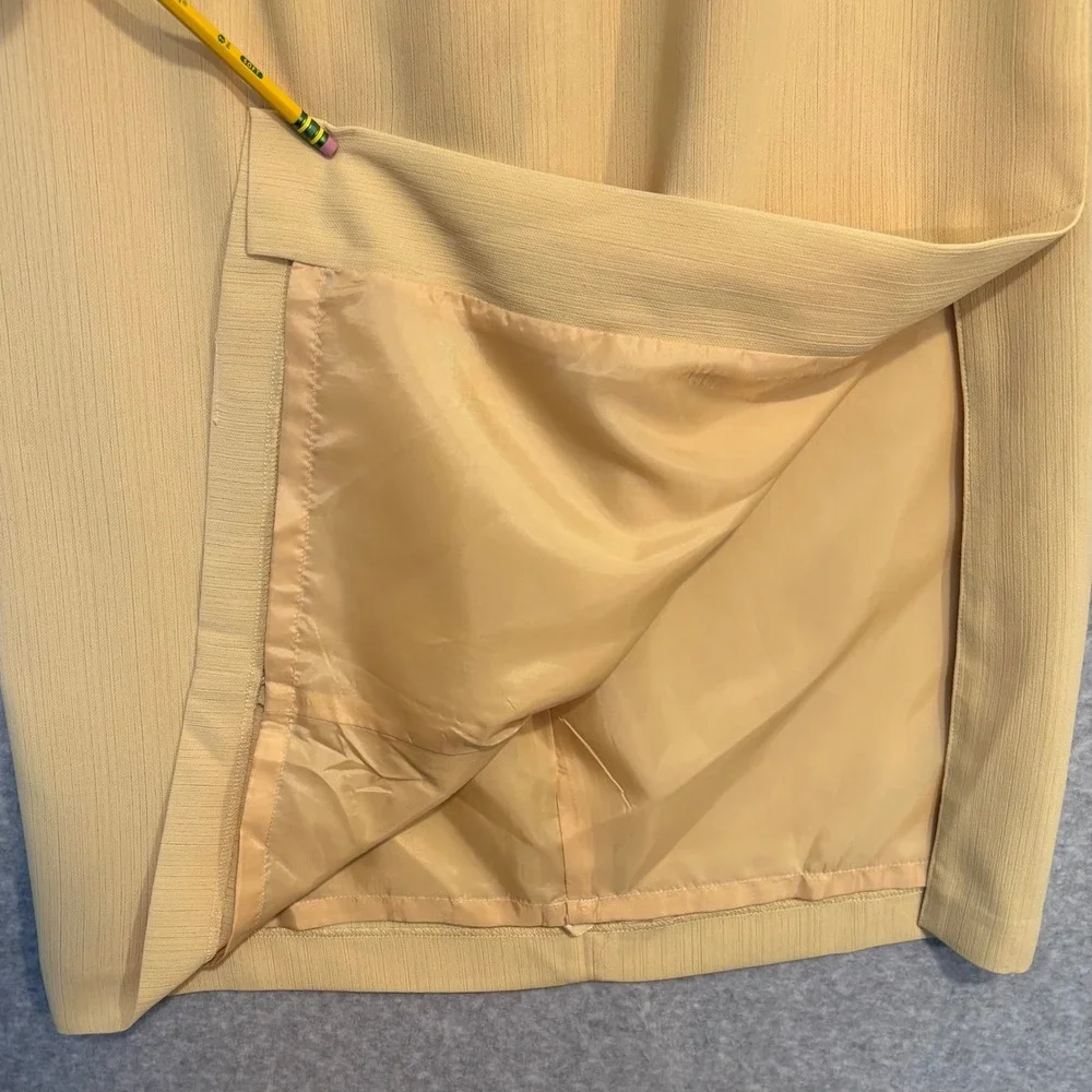 Vintage Larry Levine Women's 12 Petite Maxi Skirt Buttercream Yellow Cottagecore